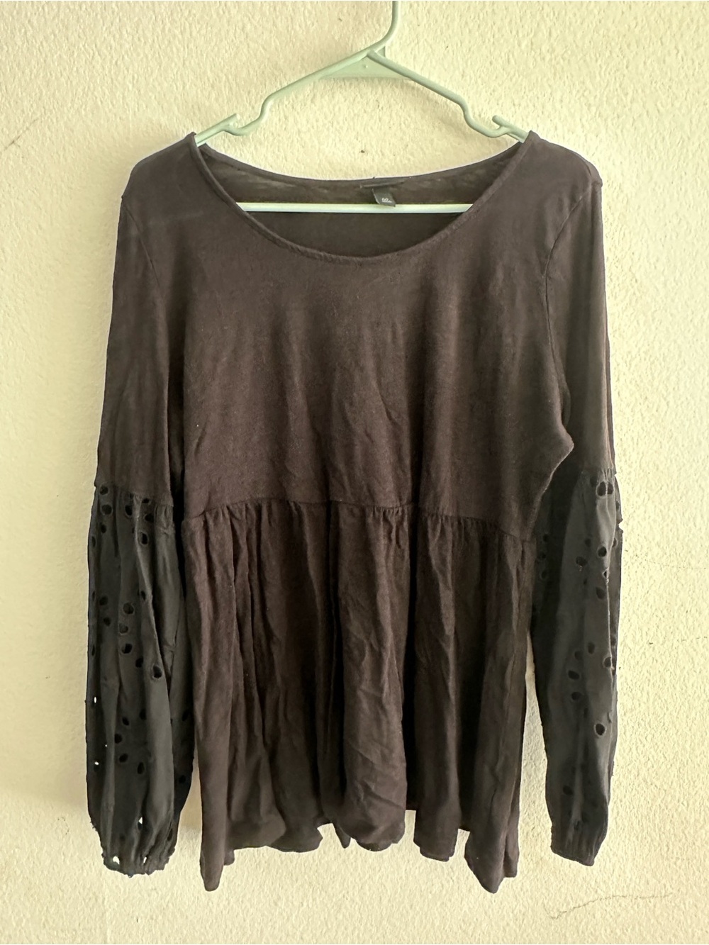 Torrid Black Long-Sleeve Tunic with Eyelet Sleeve Detail